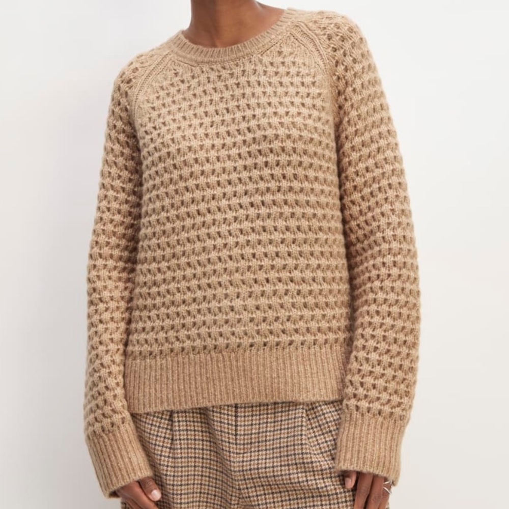 The Cloud Oversized Textured Crew - Tiger's Eye Large